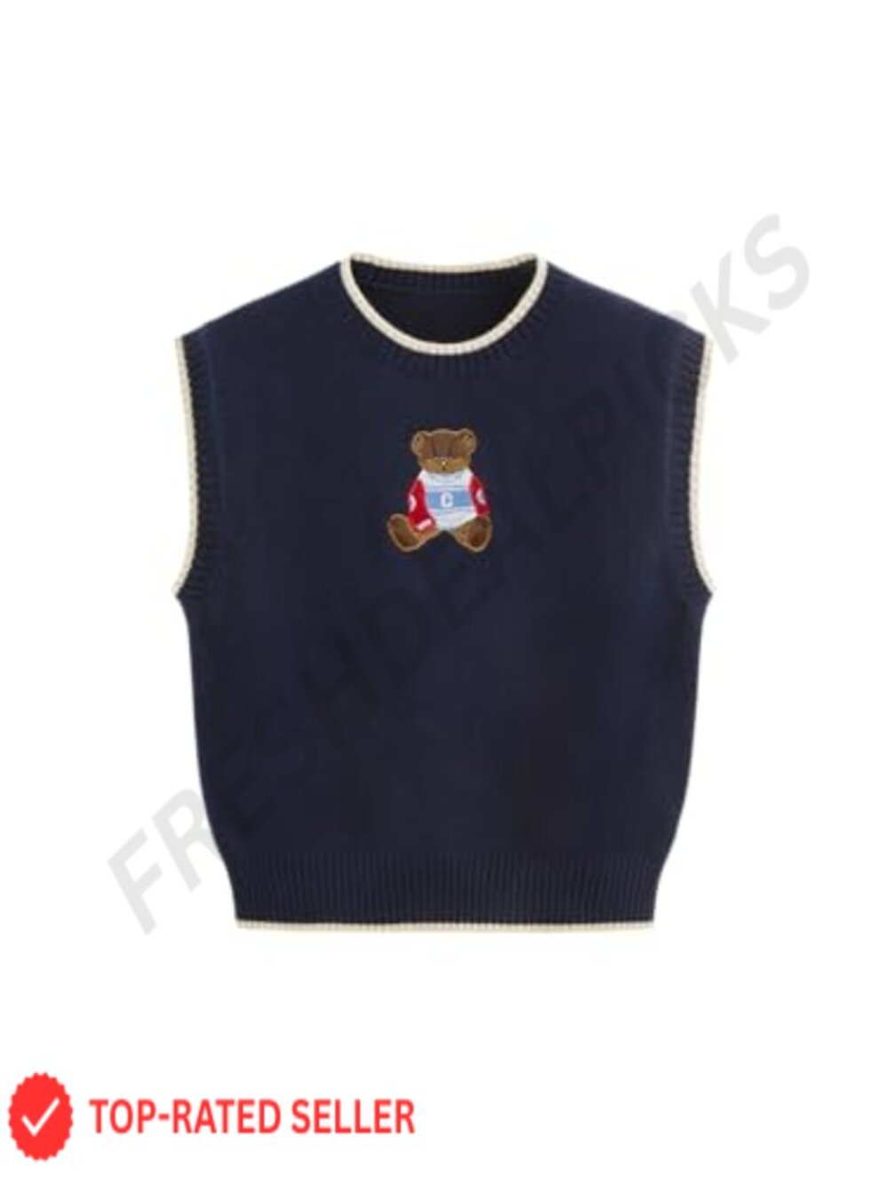 Sleeveless Sweater Vest Knit Pear Graphic Tank Top